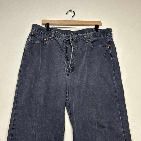 Levi 550 Denim Jean Pant Men 40x32 Black Western Workwear Fall Casual Straight - Picture 10 of 12